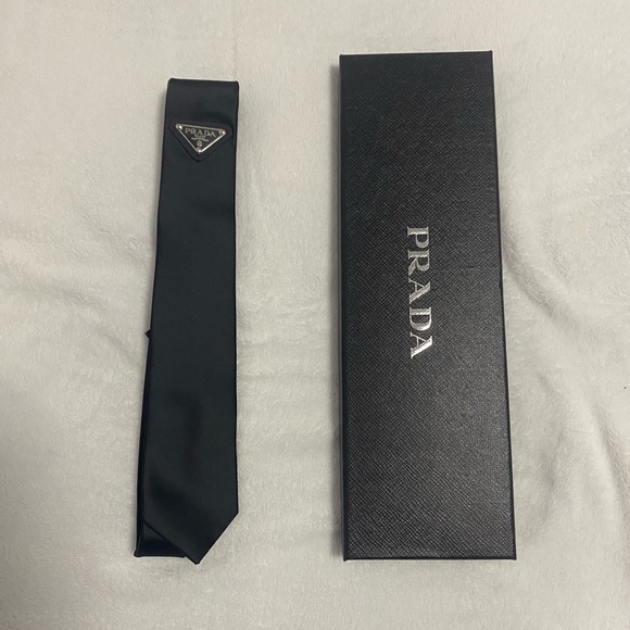 Prada Black Men's Tie - Picture 1 of 4